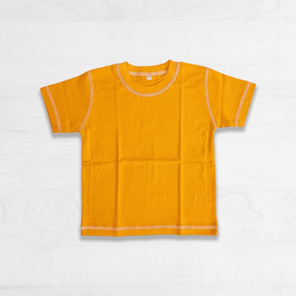 Baju polos anak laki laki perempuan  unisex 1 tahun keren kaos distro anak Kuning Kunyit