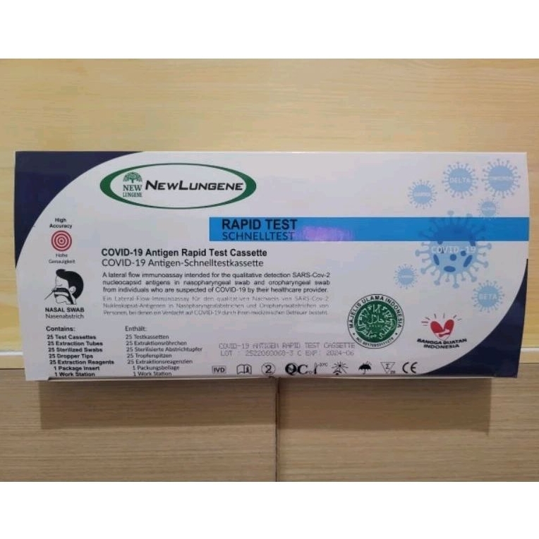 Swab Antigen New Lungene Nasal Isi 25 Pcs Alat test covid Original