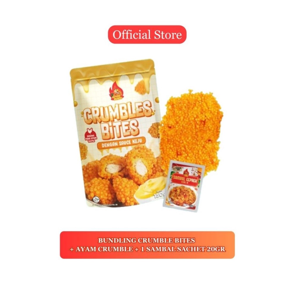 

Kode DEX387 LIVE SALE 1Crumble Bites 1 Ayam Crumble 1 Sambal Sachet Geprek Bensu 2gr