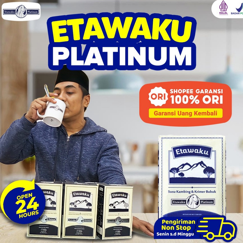 

Kode INE724 Etawaku Platinum Susu Kambing Segar Etawa Provit Bubuk Krimer Nabati Atasi Masalah Pernafasan Asma Tingkatkan Daya Tahan Imunitas Tubuh Jaga Kesehatan dan Kepadatan Tulang Lancarkan System Pencernaan