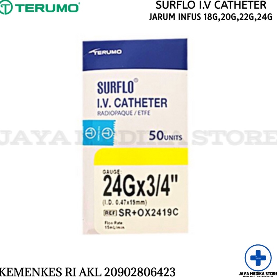 Terkini Surflo IV Catheter Terumo  IV Catheter Terumo 18G 2G 22G 24G  Abbocath Jarum Infus Terumo