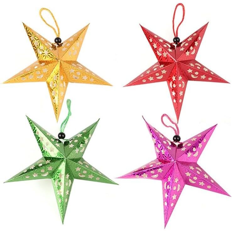 Lampion Bintang - paper lampion star - dekorasi natal bintang