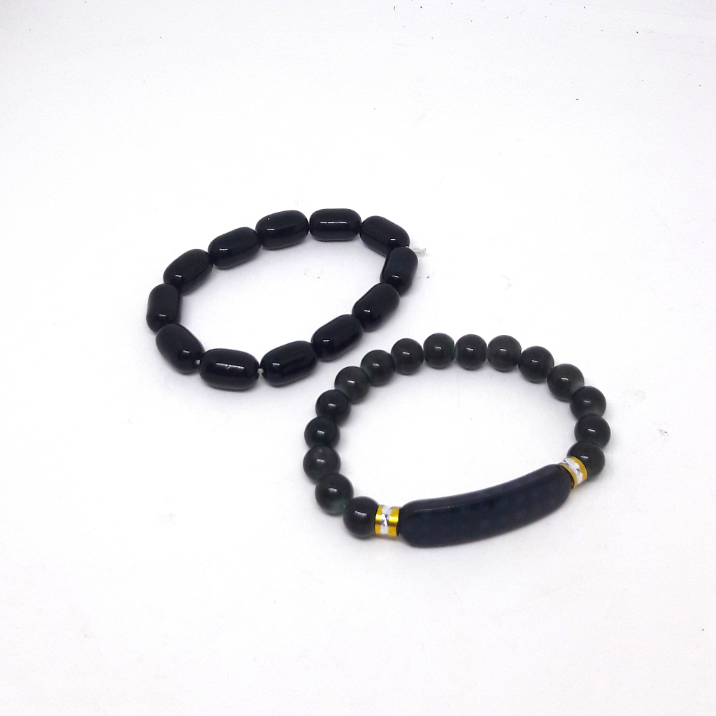 Harga/2pcs, Gelang Batu Onyx SIsa Grosir Gelang Pantai Import Korea