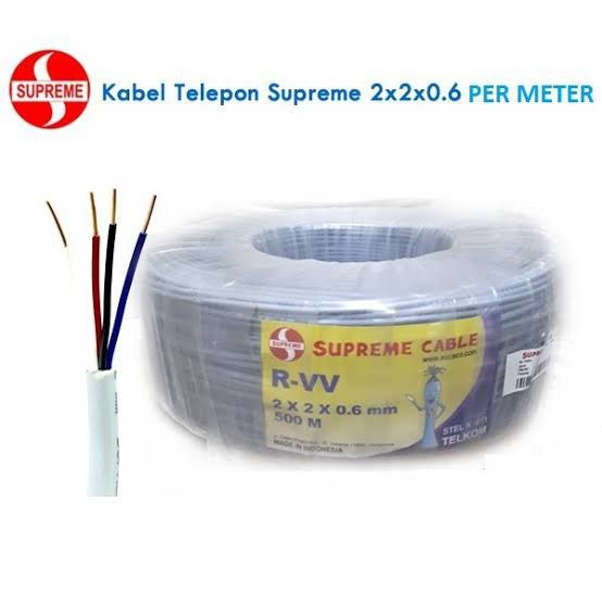 Meteran Kabel ITC 2 x 2 x 0,6 Kabel Telpon 4 Pair Supreme