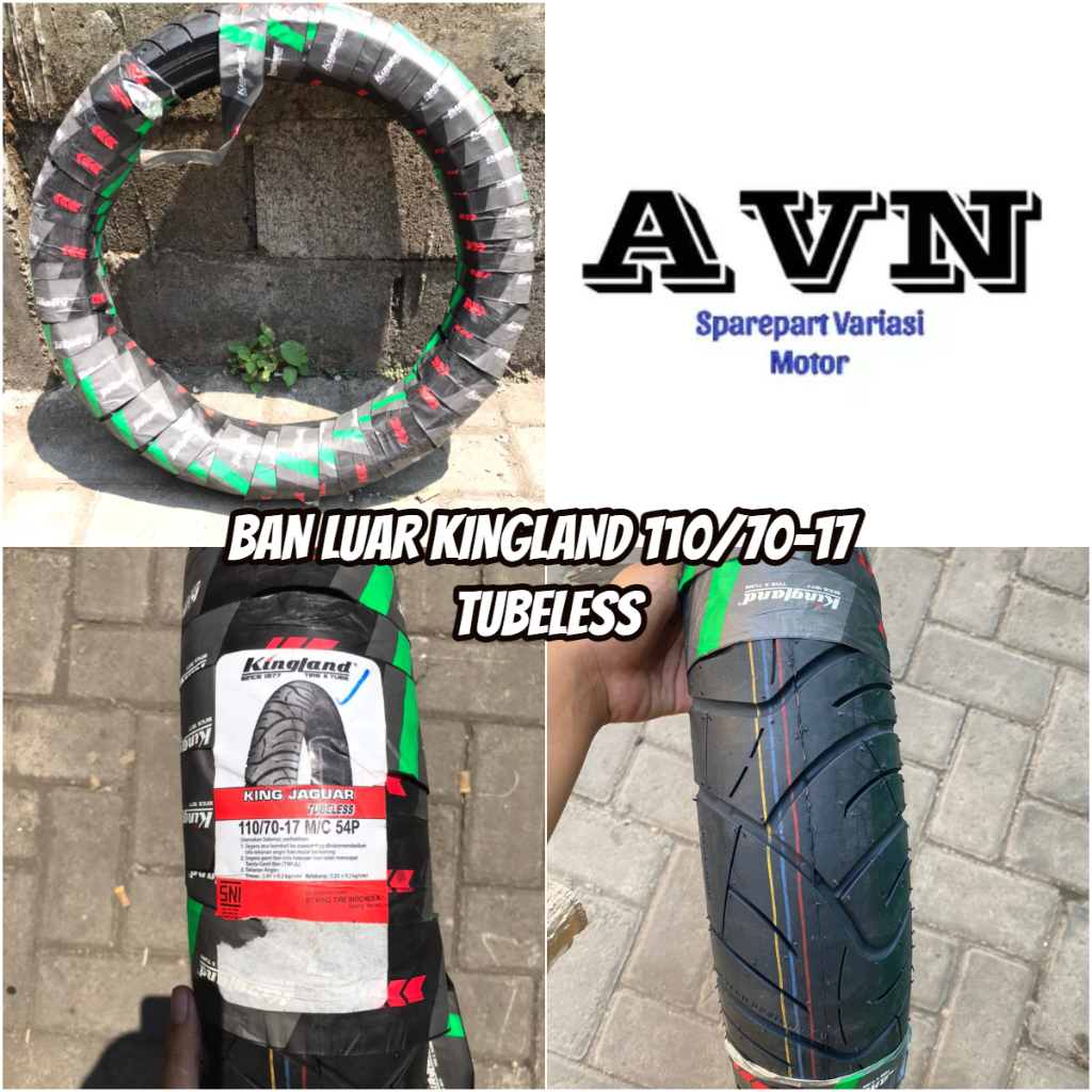 BAN LUAR KINGLAND 110/70-17 BAN MOGE / MOTOR LAKI TUBLESS || BAN LUAR KINGLAND 110/70-17 TUBELESS