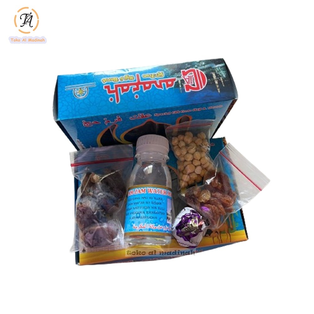 

Paketan Oleh oleh Haji dan umroh / Souvenir haji / air zamzam / Kacang / Kurma / Coklat