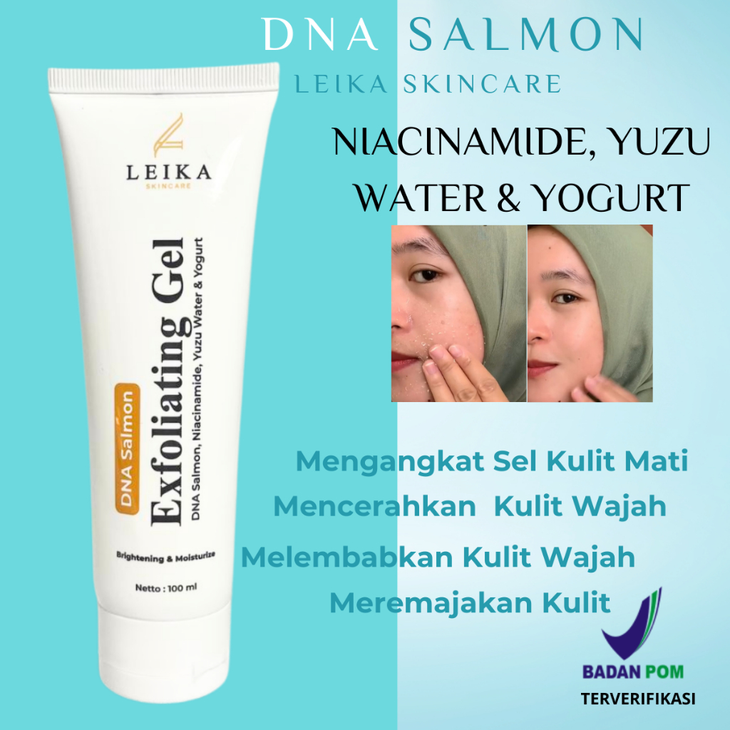 DNA SALMON Exfoliating Gel Leika Skincare Pengangkat Sel Kulit Mati Eksfoliasi Wajah Exfoliating Gel