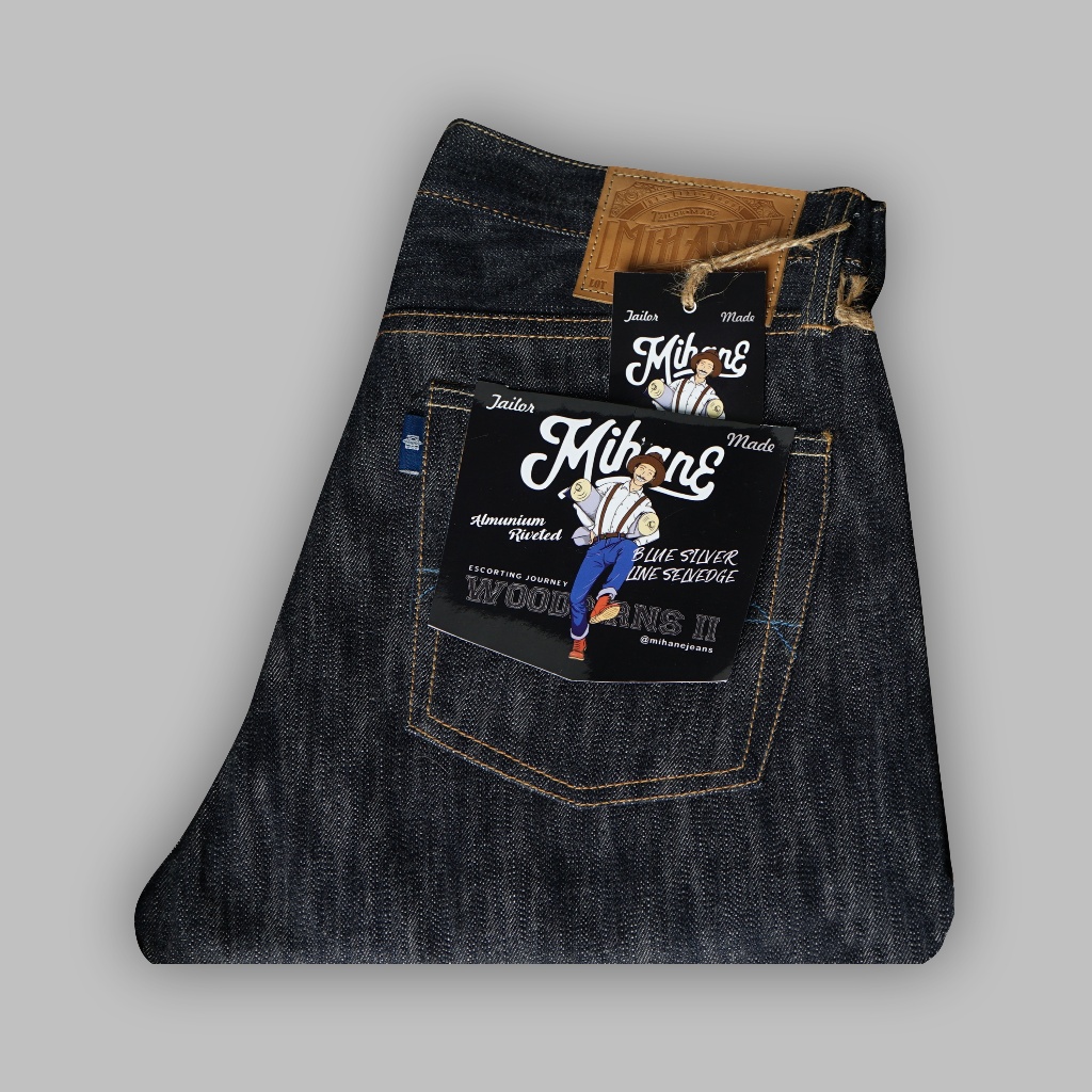 Mihane Jeans - Celana Jeans Pria - Woodpirns II 17oz Blue Silver Line Selvedge Sanforized - Slim Str