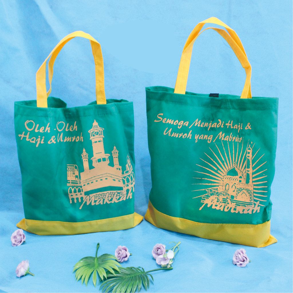 

Goodie Bag Tas Souvenir Parcel Oleh-Oleh Haji Umroh HIjau Tua Kuning Elegan - Siap Kirim