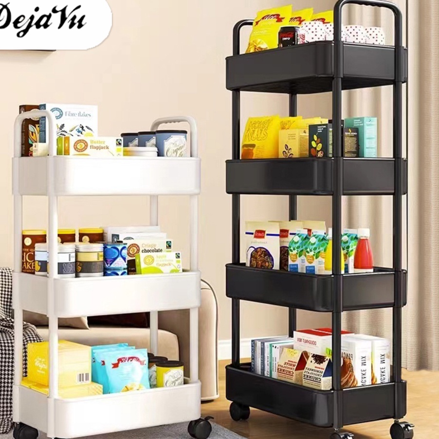 BestSeller Dejavu Rak Dorong Susun Dapur Troli Serbaguna Rak Lantai Beroda Kamar Mandi Tempat Penyim