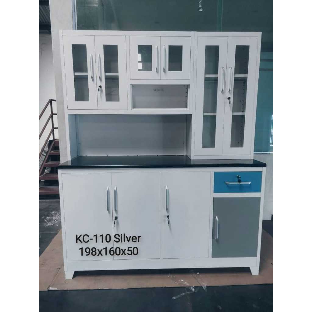 Lemari Sayur Besi Import KC-110 Silver - Lemari Dapur - Lemari Sayur
