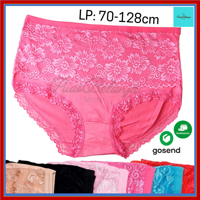 Celana Dalam Wanita Renda Brukat Bunga XXL | CD Wanita Jumbo XXL Brukat Renda