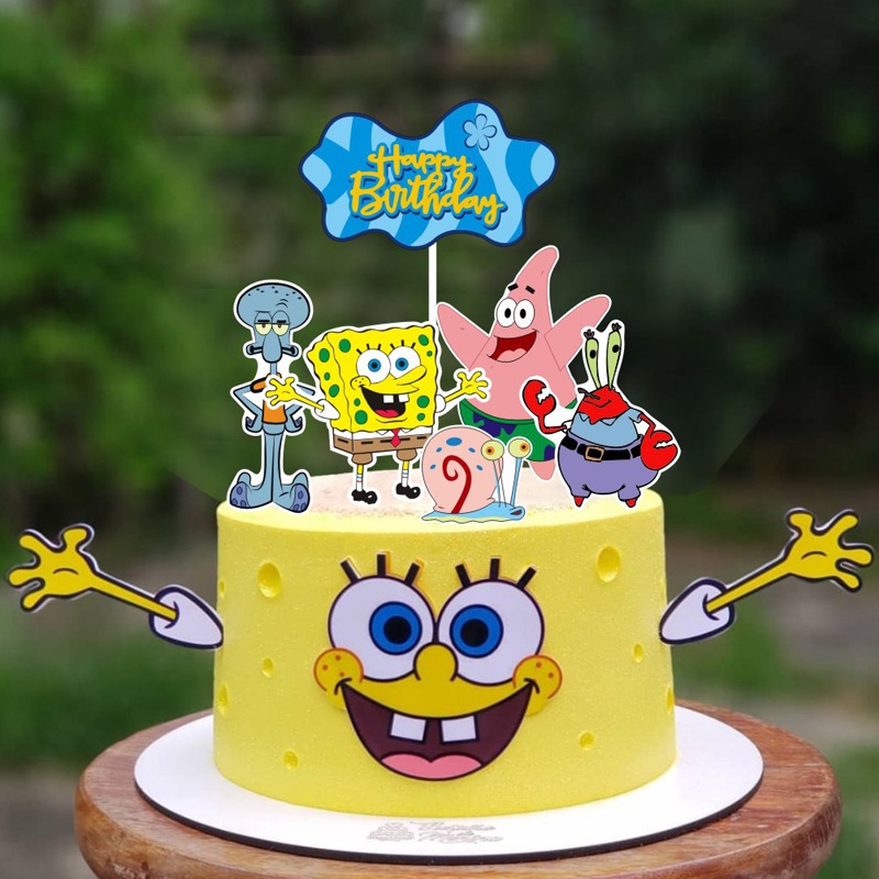 topper Kartu Dekorasi Kue SpongeBob SquarePants