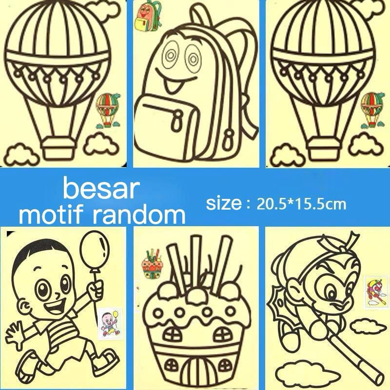 [FAFAFA] Stiker Pasir Bergambar Warna Warni / Sticker Pasir Bergambar Warna Warni