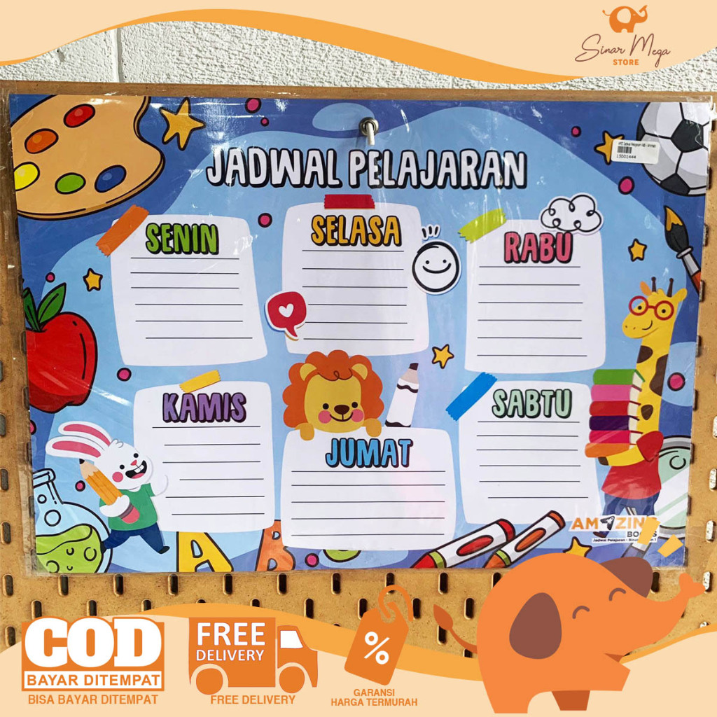 

AMAZING Poster Jadwal Pelajaran Sekolah Animal Series / Jadwal Pelajaran Motif Animal