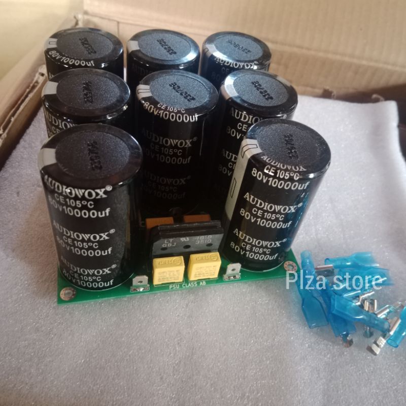 PSU Class AB 8 Elco 80v 10000uf Audiovox Hitam original isi full PSU isi 8 elko 10000uf 80volt murni