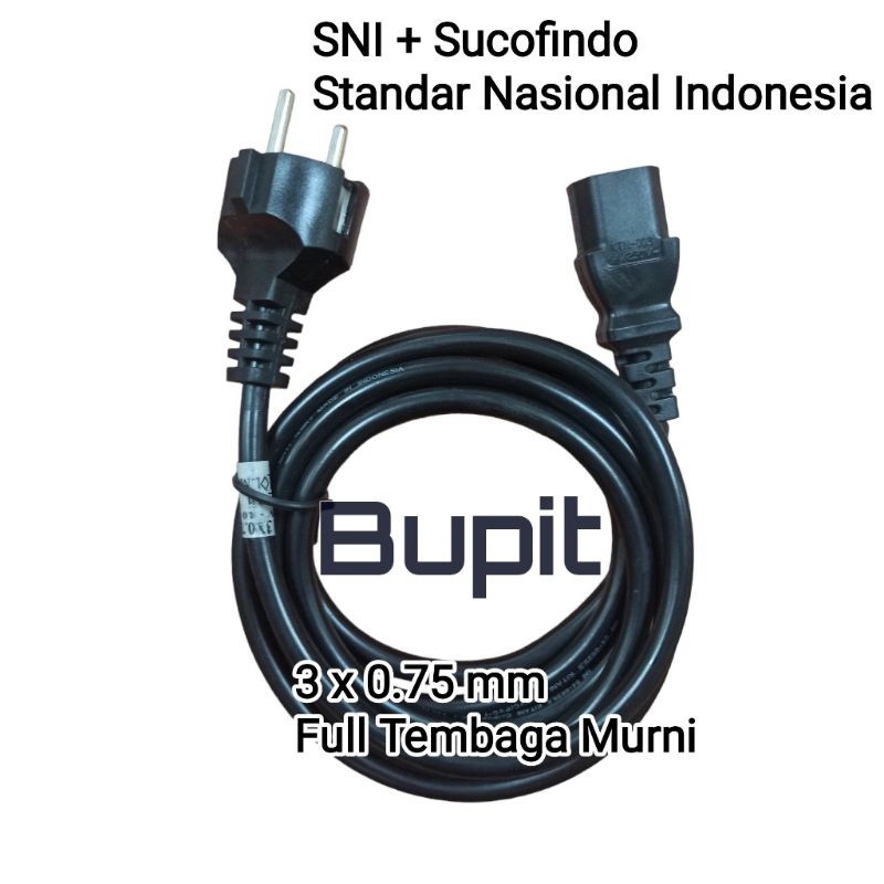 Kabel Power CPU PC Komputer SNI Standar Nasional Indonesia Sucofindo 1.8m