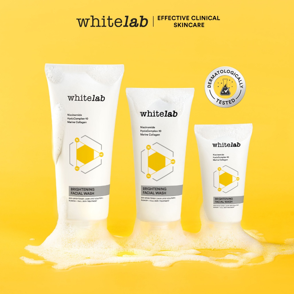 Whitelab Brightening Facial Wash - Sabun Pembersih Muka Pencerah Dengan Niacinamide, Hyaluronic & Collagen [BPOM] Image 6