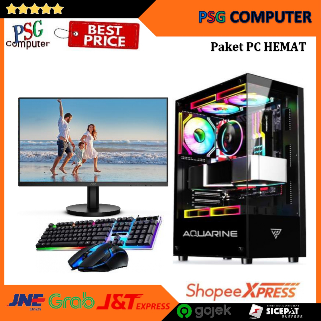 PC GAMING I5 4590 RAM 16 GB VGA GTX1050TI 4GB DDR5  + MONITOR AOC 22 INCH SIAP PAKAI