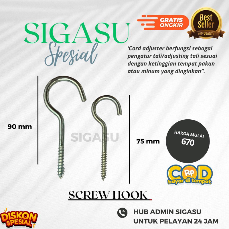 SCREW HOOK - Untuk Gantungan Pully