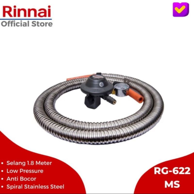 Regulator Rinnai RG-622MS Selang dan Regulator Komplit RG 622MS