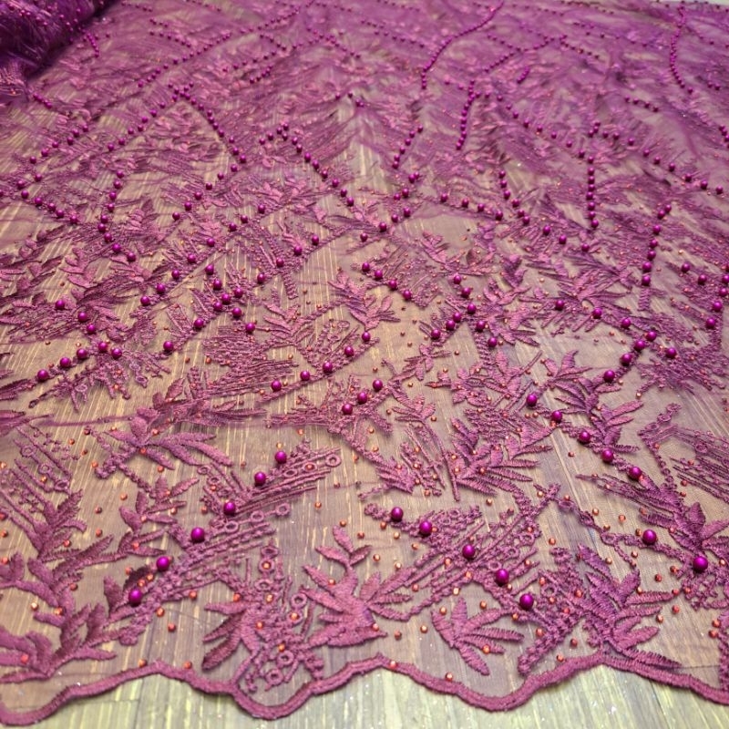 promo.. kain tile bordir full payet mutiara