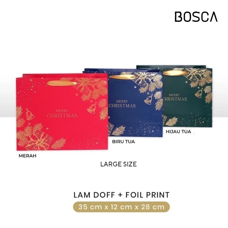 

Bosca Living - Premium Christmas Paper Bag / Paperbag Natal / Bungkus Kado Natal / Tas Hampers Natal / Paper Bag Besar / Goodie Bag / Tas Souvenir Hampers Merry Christmas