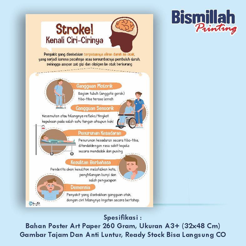 

Poster Kesehatan Stroke Kenali Ciri Cirinya