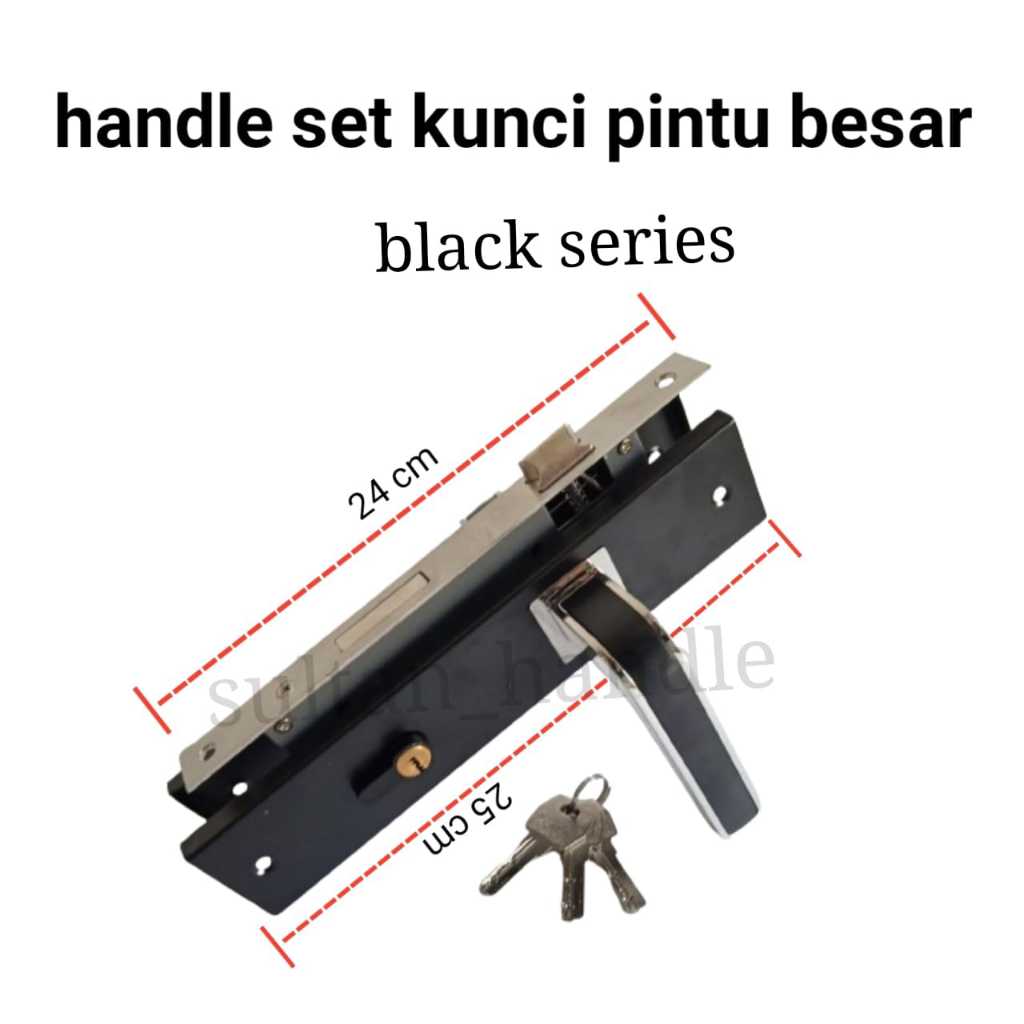 handle set kunci pintu besar | tanggung selot handle pintu hitam