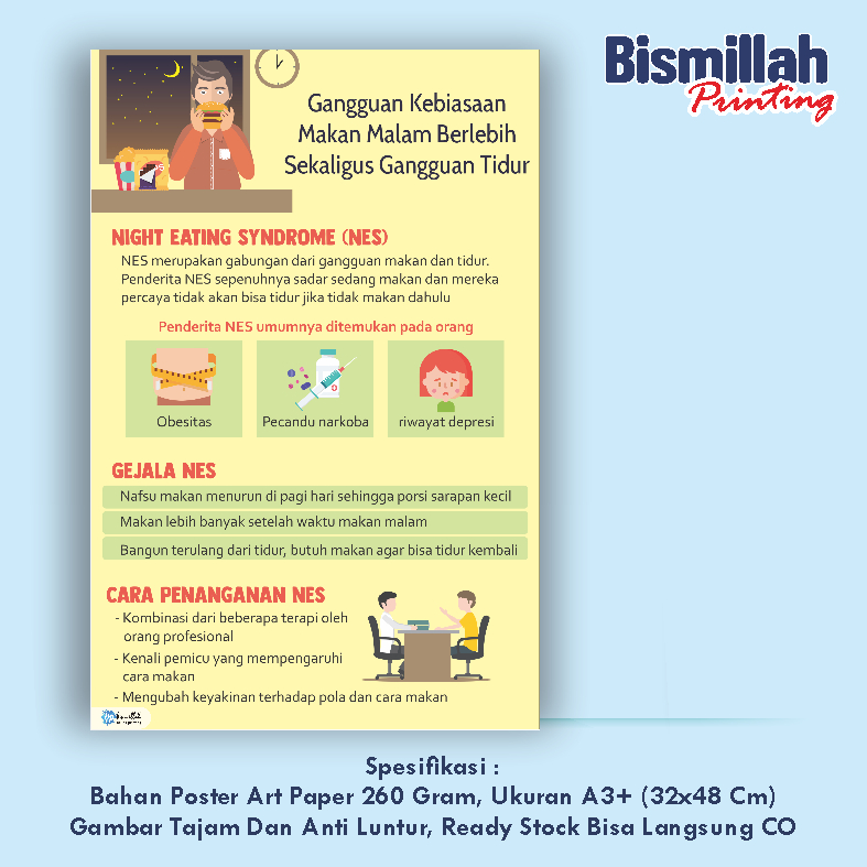 

Poster Kesehatan Gangguan Kebiasaan Makan Malam Berlebih Sekaligus Gangguan Tidur