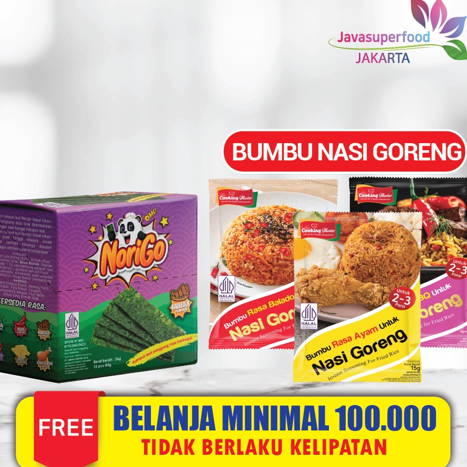 

Terkini Norigo BBQ 1 BOX ISI 12 PCS Nori Sachet Seaweed Snack 3g Rumput Laut Halal Rasa BBQ