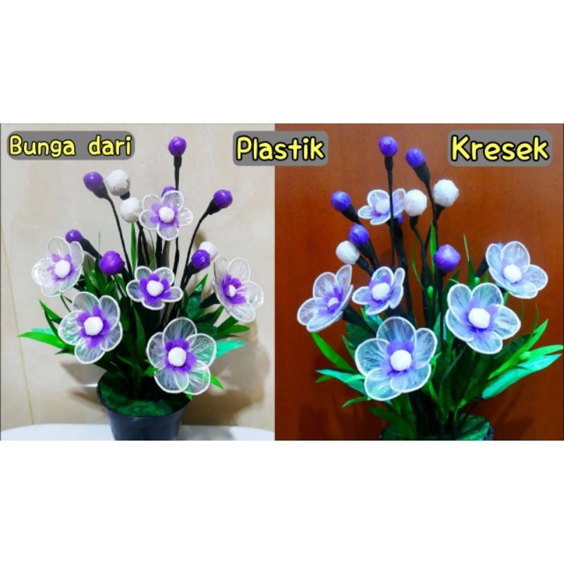 Bunga hias handmade buatan sendiri/kerajinan tangan dari barang bekas