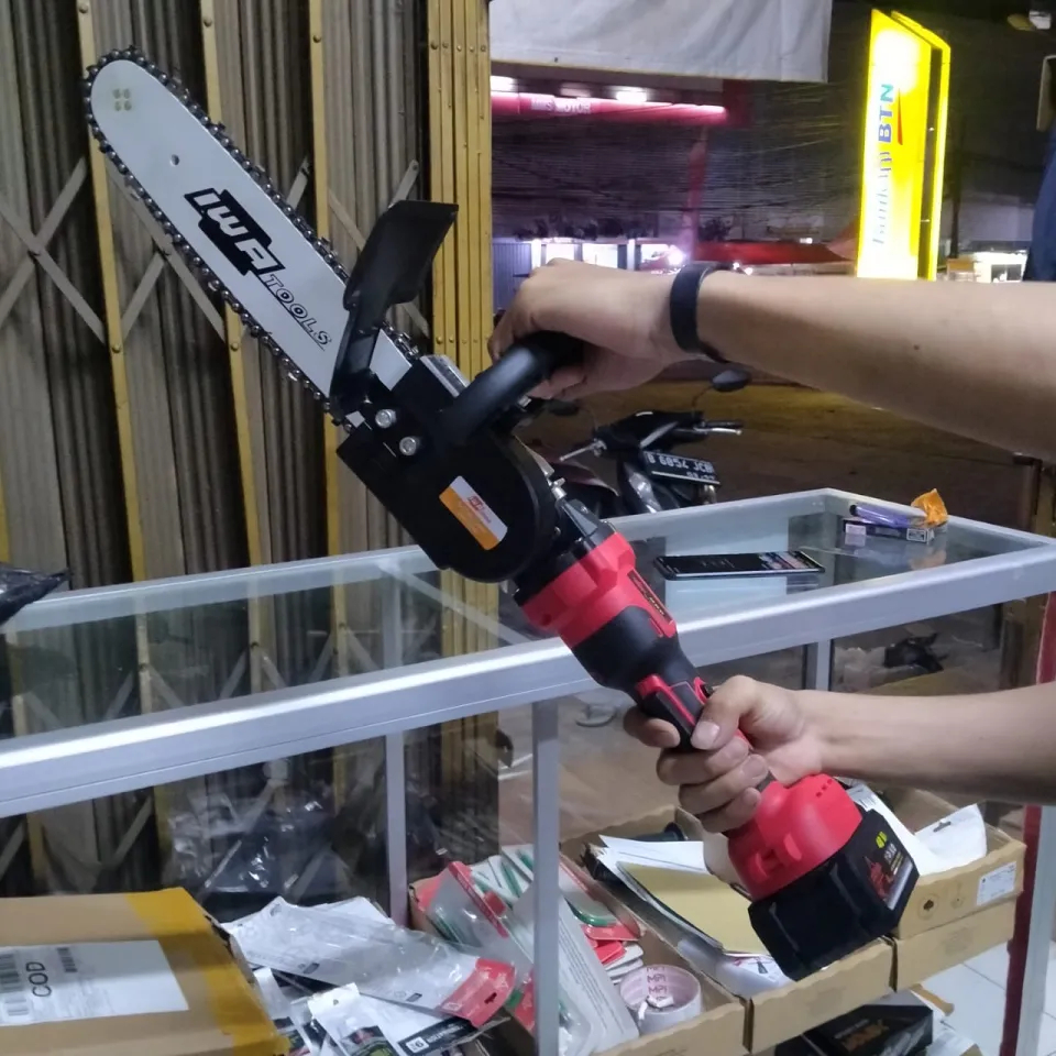 PAKET 2 IN 1 Gergaji Rantai Elektrik Mini 12 Inch Portable Genggam Lithium 48 Volt Chain Saw CHAIN S