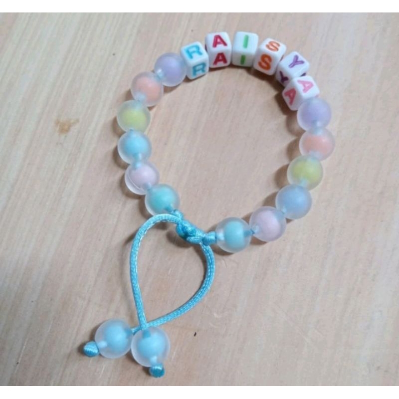 Gelang Tali Rainbow Variasi Nama // Tanpa Emas