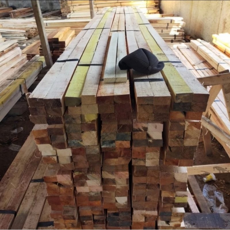 Balok Kayu Usuk Kaso Langit Plafon Sekat Kalba 5 x 7 5x7 cm 1 2 3 meter