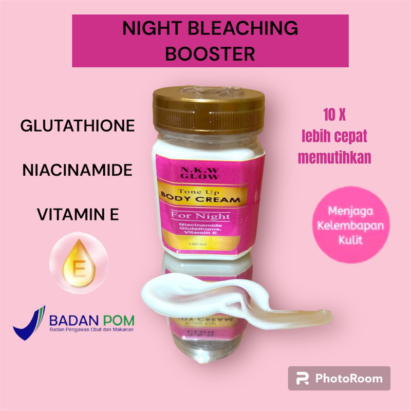 NK whitening glow night bleacing booster dosting setara 10x suntik putih