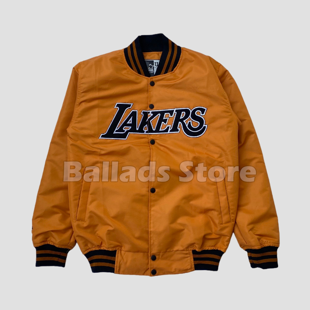 Varsity Lakers Los Angeles Orange Jacket Varsiti Basebal Pria Wanita Kekinian Original