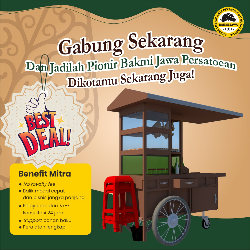 

Paket Usaha Bakmi Jawa PERSATOEAN ASLI GUNUNG KIDUL