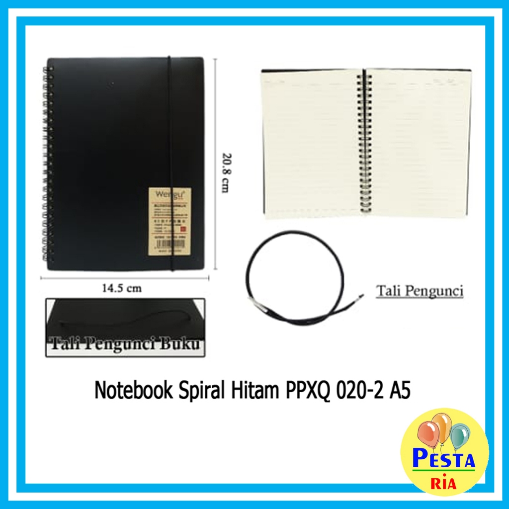 

Murah!! (1Pcs) Notebook Spiral Hitam, notes spiral, buku catatan, buku diary