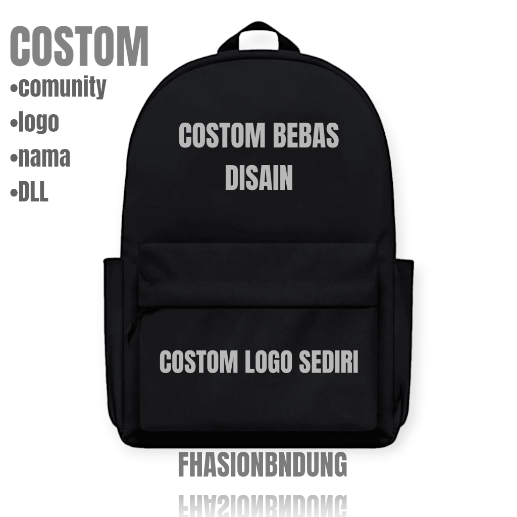 tas ransel pria wanita costom gambar/nama/logo/kata-kata