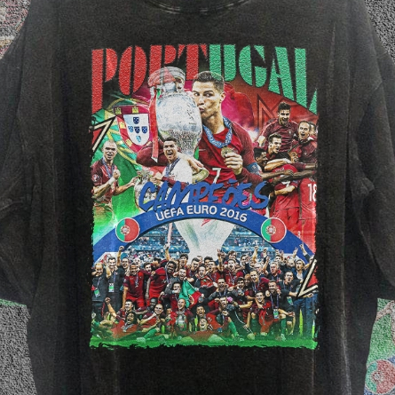 Kaos Piala Eropa | Kaos Portugal Juara Eropa 2016 | Acid Wash Oversized