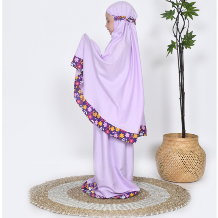 Mukena Anak Queenza Purpel Mukena Perempuan Mukena Anak Berkualitas (TAS SELENDANG)