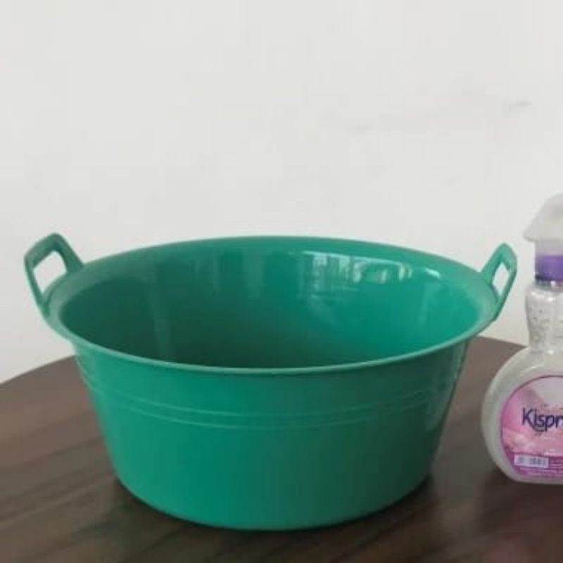 EMBER HIJAU KUPING KARET/BAK KARET KUPING 20/BASKOM CUCI JUMBO/EMBER KARET/BAK HITAM