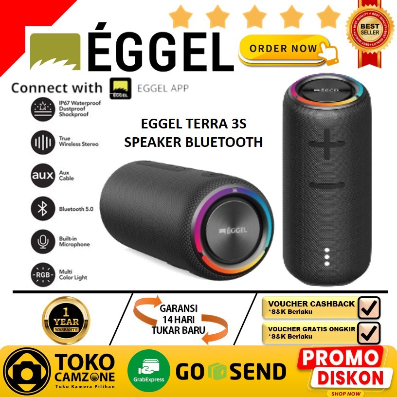 Eggel Terra 3 Plus + / Eggel Terra 3S 360 Waterproof Bluetooth Speaker with RGB Lights/ Eggel Terra 3 Plus +