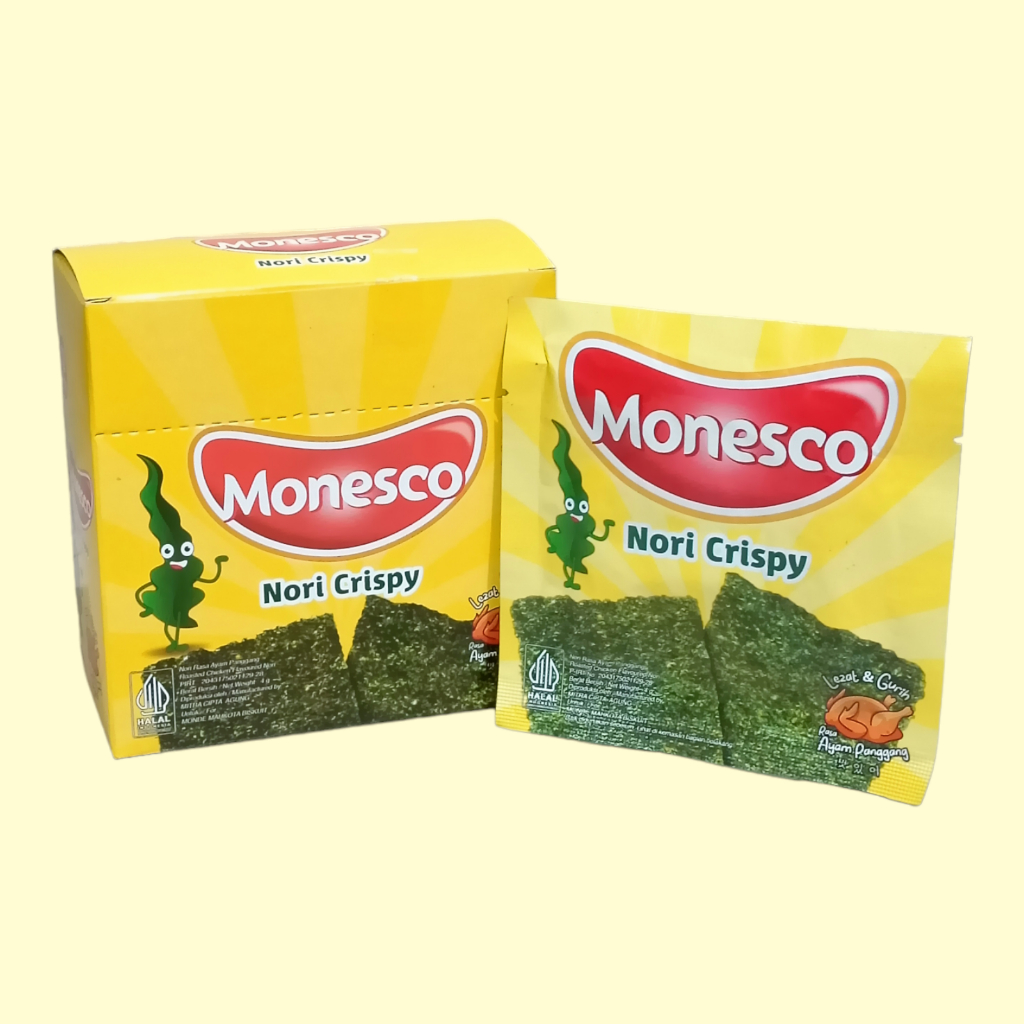 

RB Monde MONESCO Nori Crispy Rumput Laut 4gr [12 sachet/box]