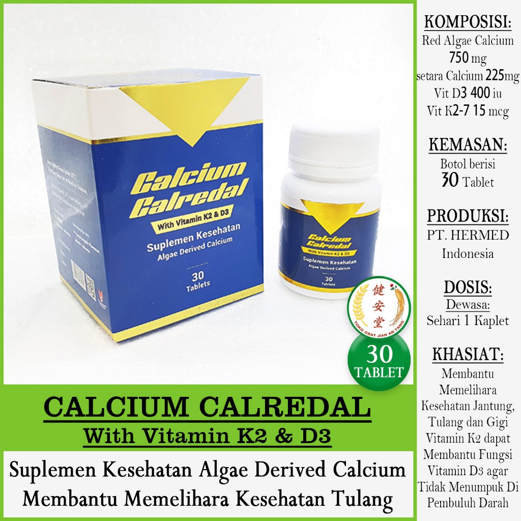 CALCIUM CALREDAL [With Vit K2 & D3] 30 Tablet