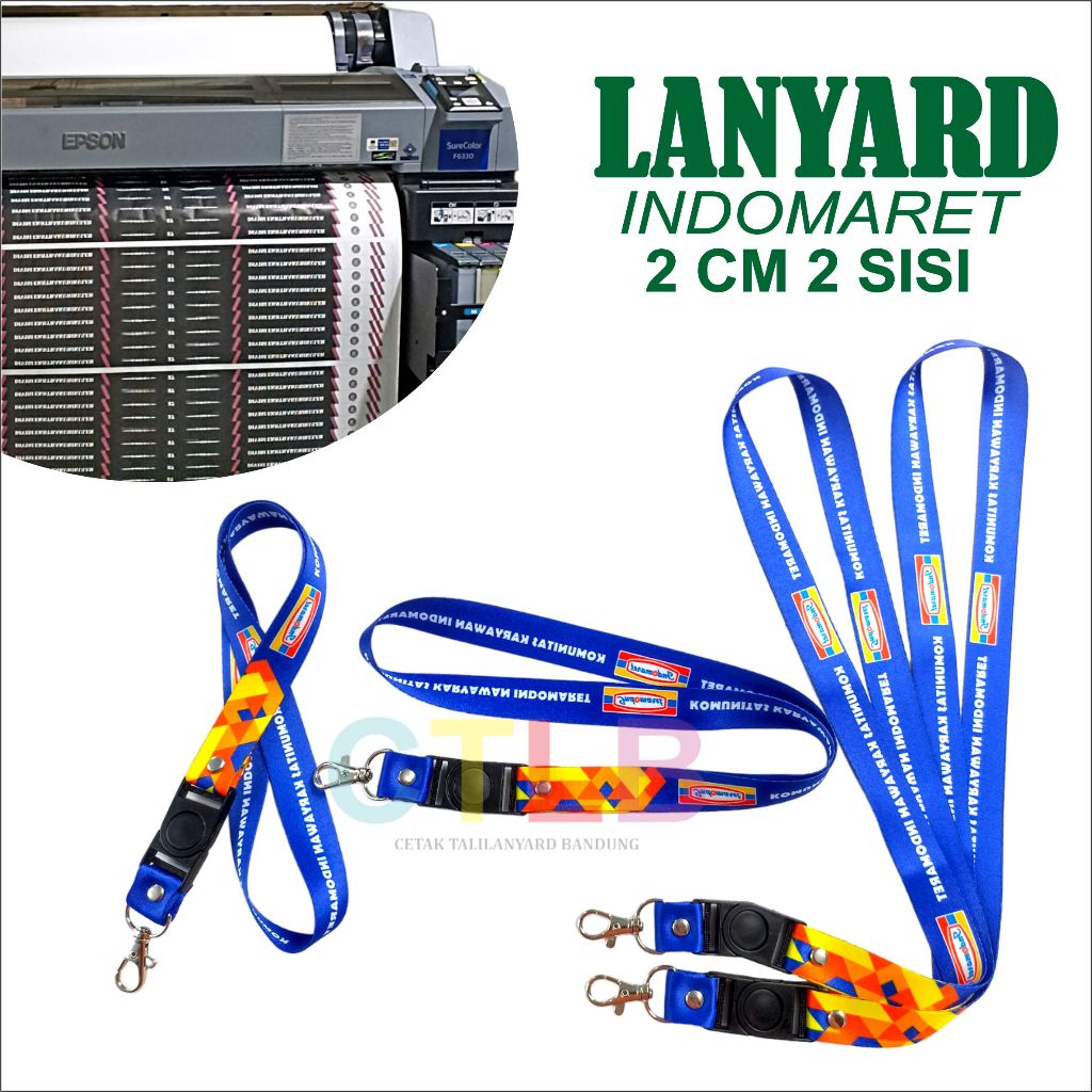 TALI LANYARD INDOMARET/GANTUNGAN NAME TAG INDOMARET/KALUNG ID CARD INDOMARET/LANYARD PRINTING INDOMA