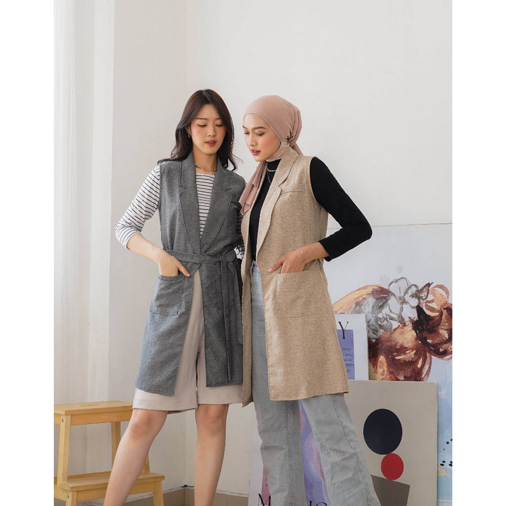 Chamele - Mellisa Long Vest Cardigan Outer Katun 2296