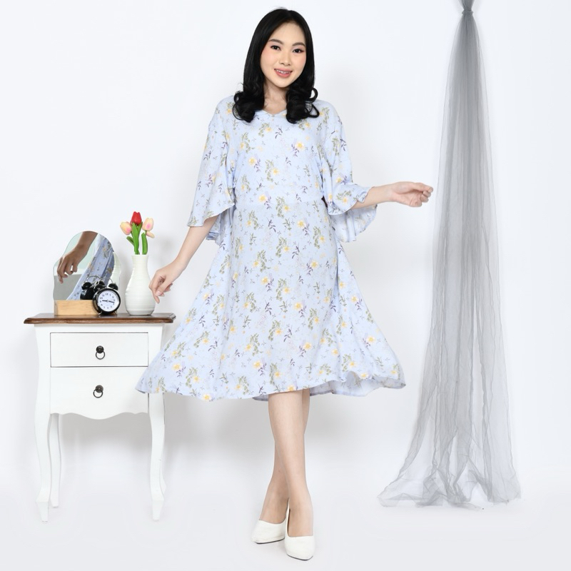 Vinly’s Dress Trumpets Motif Bunga Besar