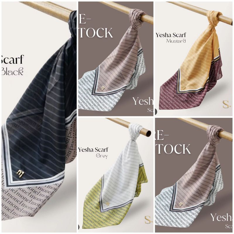 Hijab Monel Yesha Series. Hijab Segi Empat Monel Scarves. Hijab Segi Empat Monel